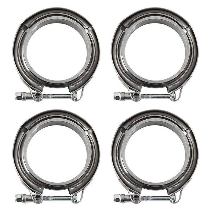 DURAFORCE 3" V-Band Flange&Clamp Kit Male/Female With Ridge Exhaust Steel X4 PCS