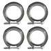 DURAFORCE 3" V-Band Flange&Clamp Kit Male/Female With Ridge Exhaust Steel X4 PCS