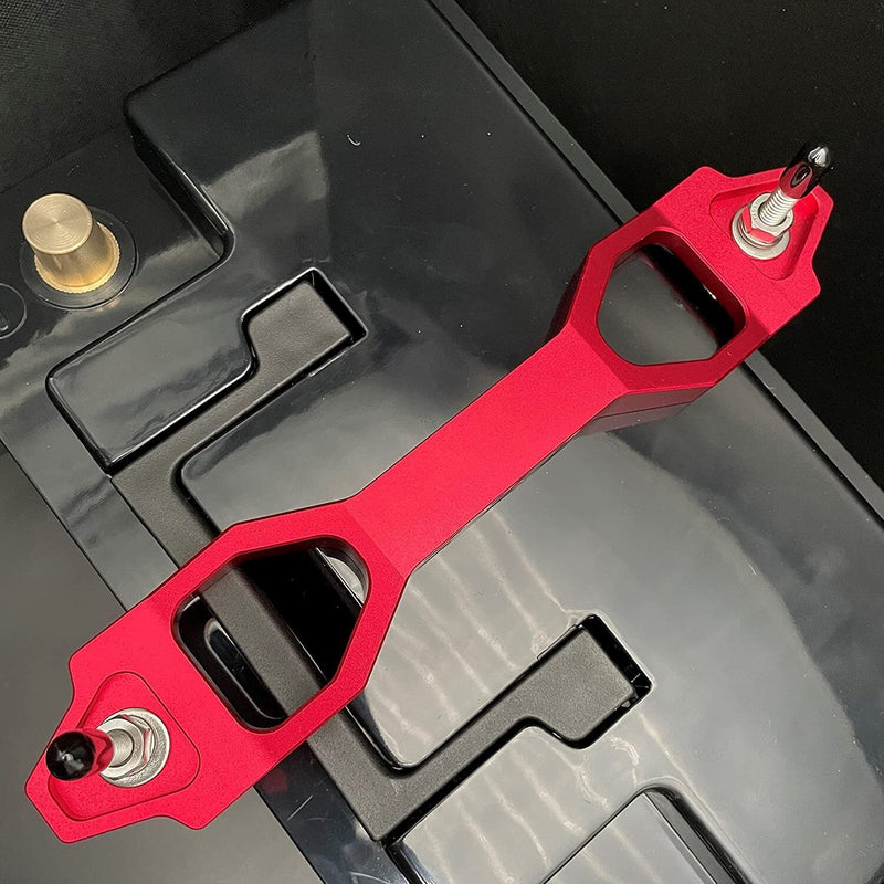 DURAFORCE Red Heavy Duty Battery Hold Down Sets Tie Down Bracket With J Hook