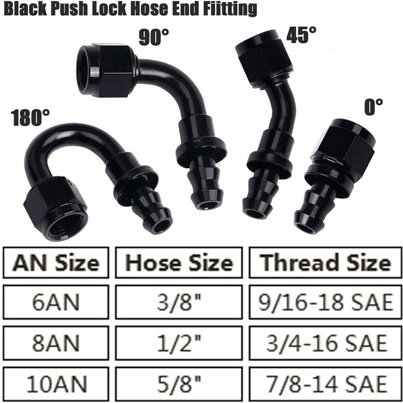 DURAFORCE 25Ft 3/8'' LS SWAP Fuel Injection Line Kit Complete Conversion EFI FI Fitting US