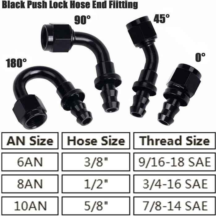 DURAFORCE 25Ft 3/8'' LS SWAP Fuel Injection Line Kit Complete Conversion EFI FI Fitting US