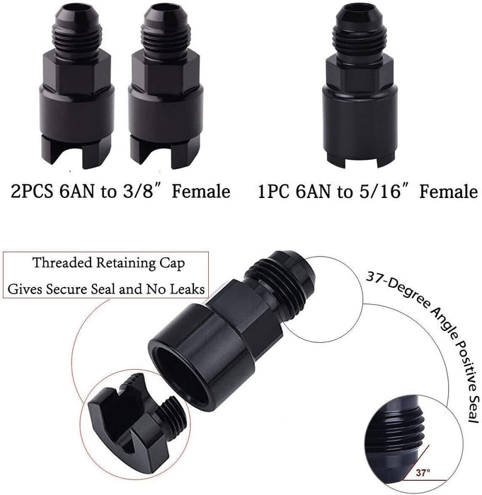 DURAFORCE 25Ft 3/8'' LS SWAP Fuel Injection Line Kit Complete Conversion EFI FI Fitting US