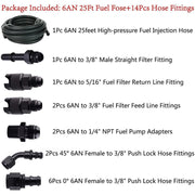 DURAFORCE 25Ft 3/8'' LS SWAP Fuel Injection Line Kit Complete Conversion EFI FI Fitting US