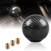 DURAFORCE Universal Carbon Fiber Style Gear Shift Knob Round Ball with 3 Adapters
