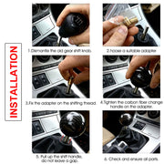 DURAFORCE Universal Carbon Fiber Style Gear Shift Knob Round Ball with 3 Adapters