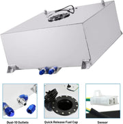 DURAFORCE 20 GALLON ALUMINUM FUEL CELL GAS TANK+CAP+LEVEL SENDER+STEEL FUEL LINE KIT US