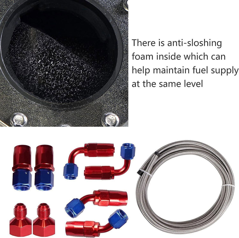 DURAFORCE 20 GALLON ALUMINUM FUEL CELL GAS TANK+CAP+LEVEL SENDER+STEEL FUEL LINE KIT US