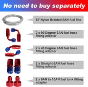 DURAFORCE 20 GALLON ALUMINUM FUEL CELL GAS TANK+CAP+LEVEL SENDER+STEEL FUEL LINE KIT US