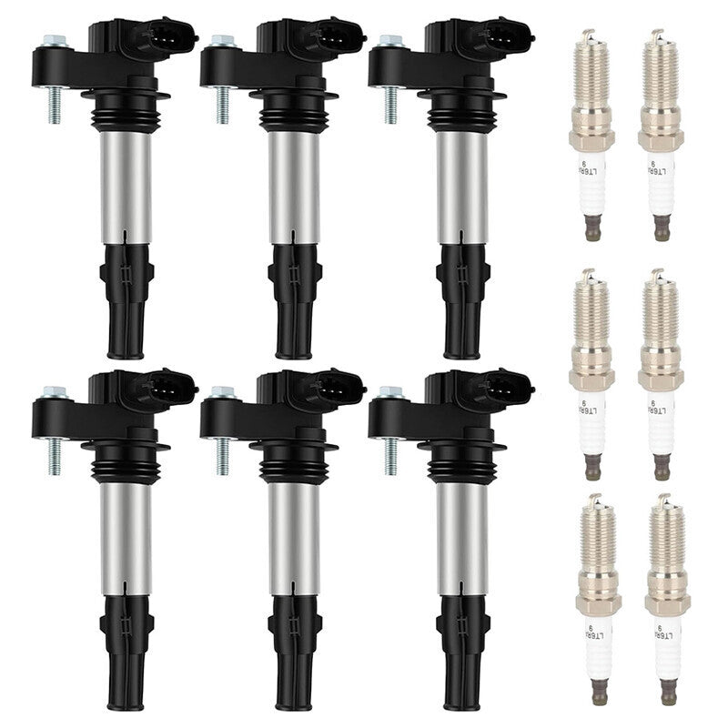 DURAFORCE 6X Ignition Coil + Spark plugs Fit for Cadillac CTS STS SRX Buick GMC 3.6L UF375