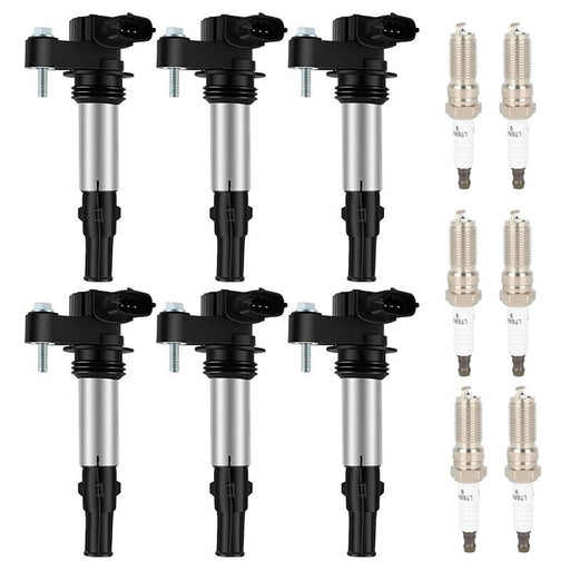 DURAFORCE 6X Ignition Coil + Spark plugs Fit for Cadillac CTS STS SRX Buick GMC 3.6L UF375