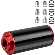 DURAFORCE AN6 AN8 AN10 Inline Fuel Filter High Flow 30 Micron Cleanable Billet 58mm