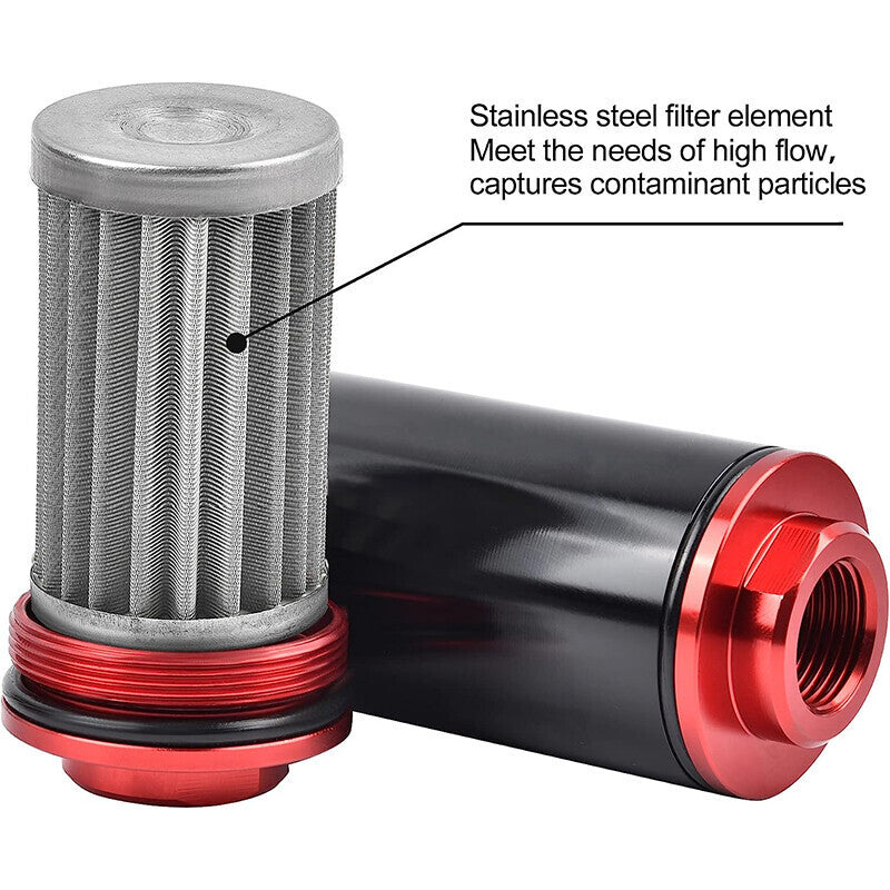 DURAFORCE AN6 AN8 AN10 Inline Fuel Filter High Flow 30 Micron Cleanable Billet 58mm