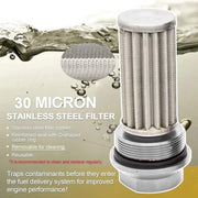 DURAFORCE AN6 AN8 AN10 Inline Fuel Filter High Flow 30 Micron Cleanable Billet 58mm