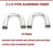 DURAFORCE 2.5" Aluminum Turbo Intercooler Piping Kit + Elbow Hose + Bolt Clamps Part New