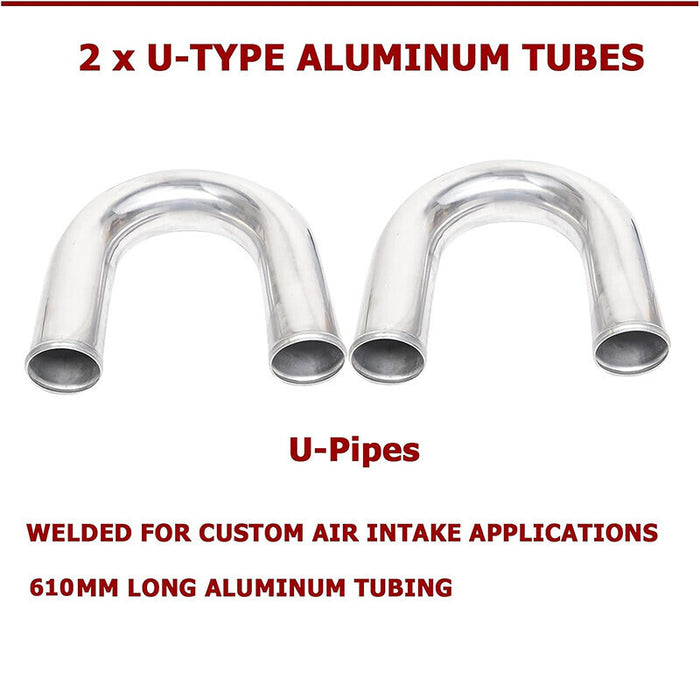 DURAFORCE 2.5" Aluminum Turbo Intercooler Piping Kit + Elbow Hose + Bolt Clamps Part New