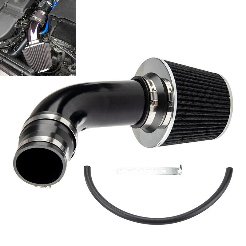 DURAFORCE Black 3" Cold Air Intake Filter Induction Kit Pipe Power Flow Hose System US New