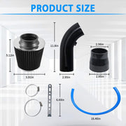 DURAFORCE Black 3" Cold Air Intake Filter Induction Kit Pipe Power Flow Hose System US New