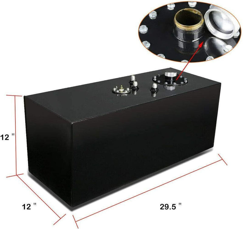DURAFORCE 19 GALLON/72L ALUMINUM LIGHT SLIM FUEL/GAS TANK CELL+LEVEL SENDER+NECK TOP-FEED