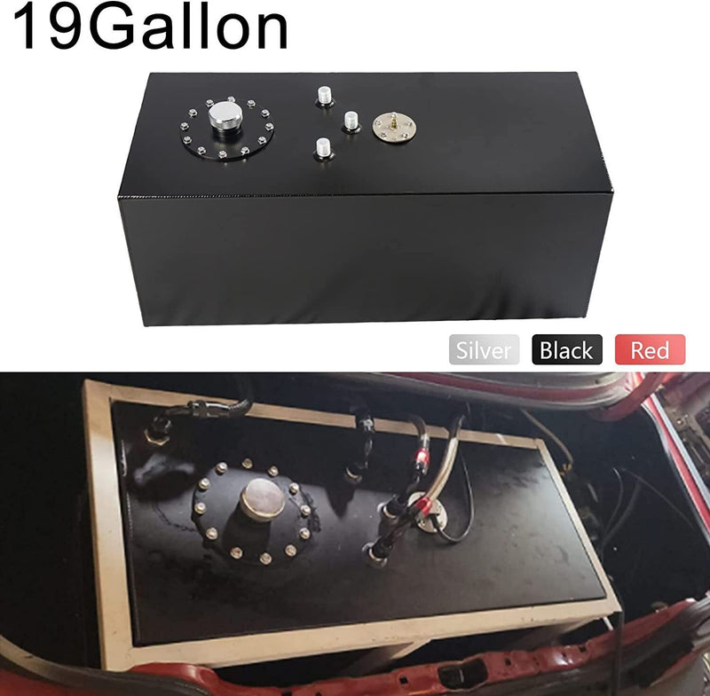 DURAFORCE 19 GALLON/72L ALUMINUM LIGHT SLIM FUEL/GAS TANK CELL+LEVEL SENDER+NECK TOP-FEED