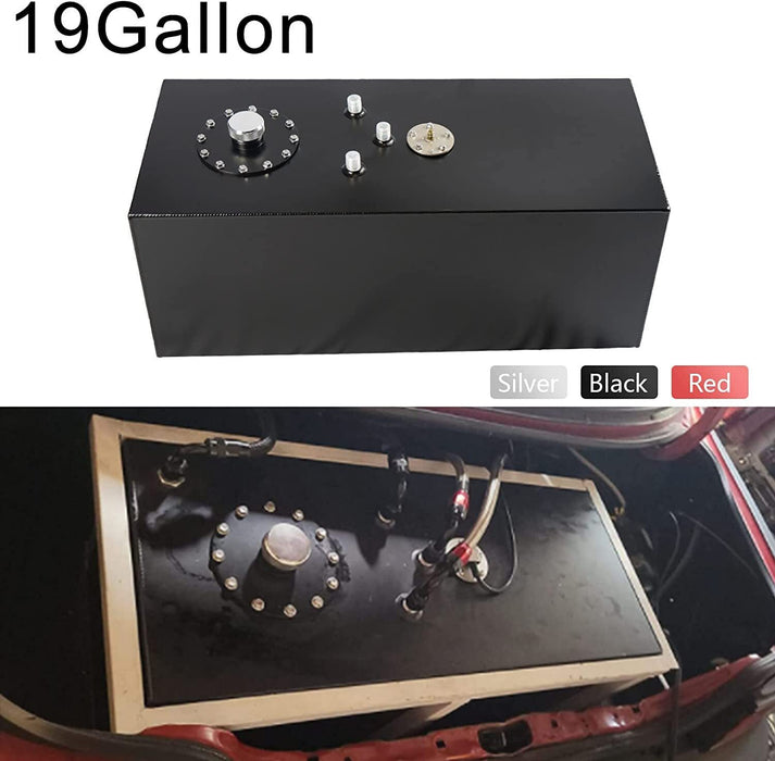 DURAFORCE 19 GALLON/72L ALUMINUM LIGHT SLIM FUEL/GAS TANK CELL+LEVEL SENDER+NECK TOP-FEED