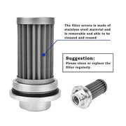 DURAFORCE Aluminum High Flow 58mm Inline Fuel Filter 100 Micron AN6 AN8 AN10 Adapter