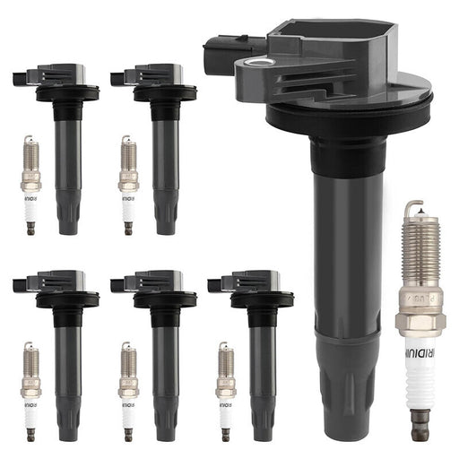 DURAFORCE 6pcs Ignition Coil & Spark Plug UF553 Fit For 2008-2016 Ford Edge Explorer 3.5L