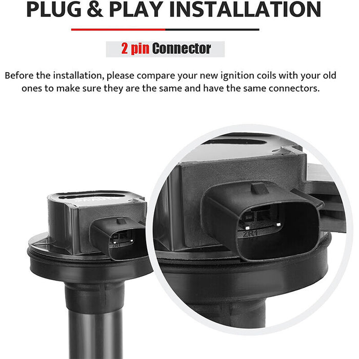 DURAFORCE 6pcs Ignition Coil & Spark Plug UF553 Fit For 2008-2016 Ford Edge Explorer 3.5L