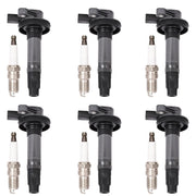 DURAFORCE 6pcs Ignition Coil & Spark Plug UF553 Fit For 2008-2016 Ford Edge Explorer 3.5L