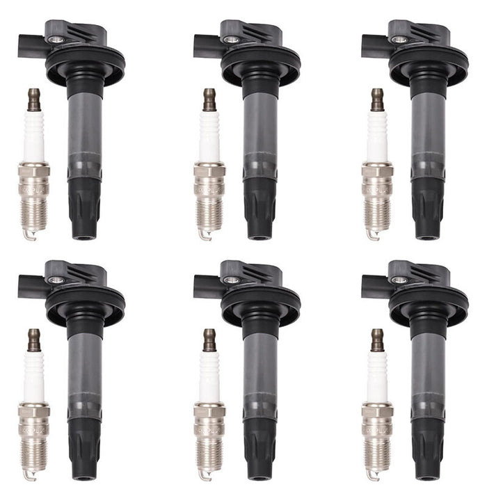 DURAFORCE 6pcs Ignition Coil & Spark Plug UF553 Fit For 2008-2016 Ford Edge Explorer 3.5L