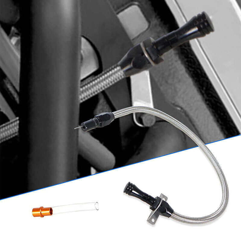 DURAFORCE Transmission Dipstick Stainless Braided Hose for Chevy GM TH350 TH-400 700R4 SBC