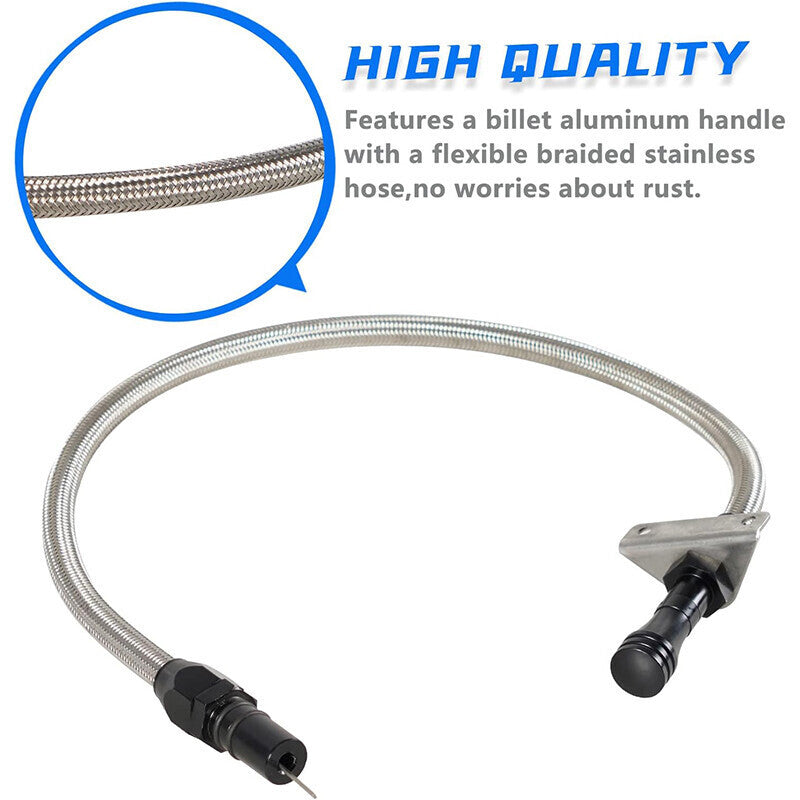 DURAFORCE Transmission Dipstick Stainless Braided Hose for Chevy GM TH350 TH-400 700R4 SBC