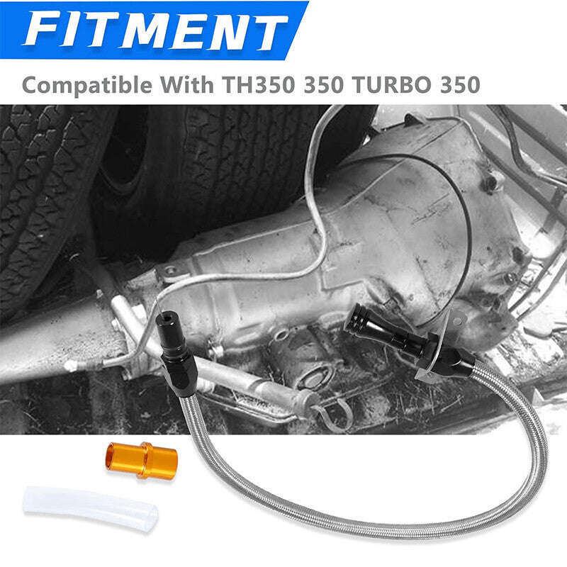 DURAFORCE Transmission Dipstick Stainless Braided Hose for Chevy GM TH350 TH-400 700R4 SBC