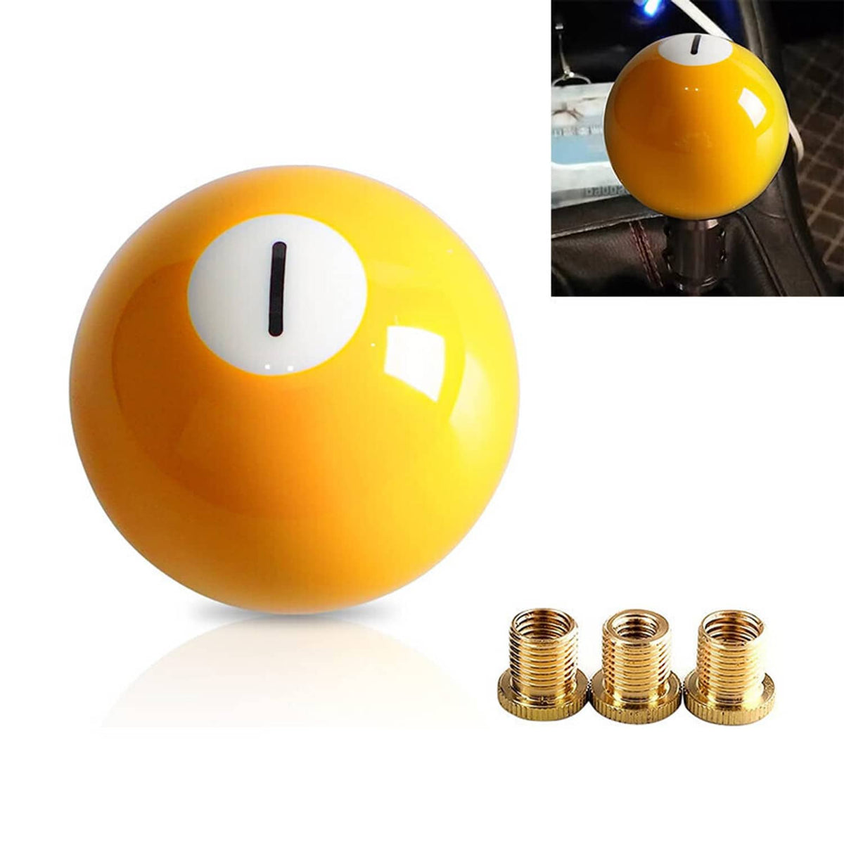 #1 One Pool Billiard Ball custom Gear Shifter Shift Knob car lever Bla ...