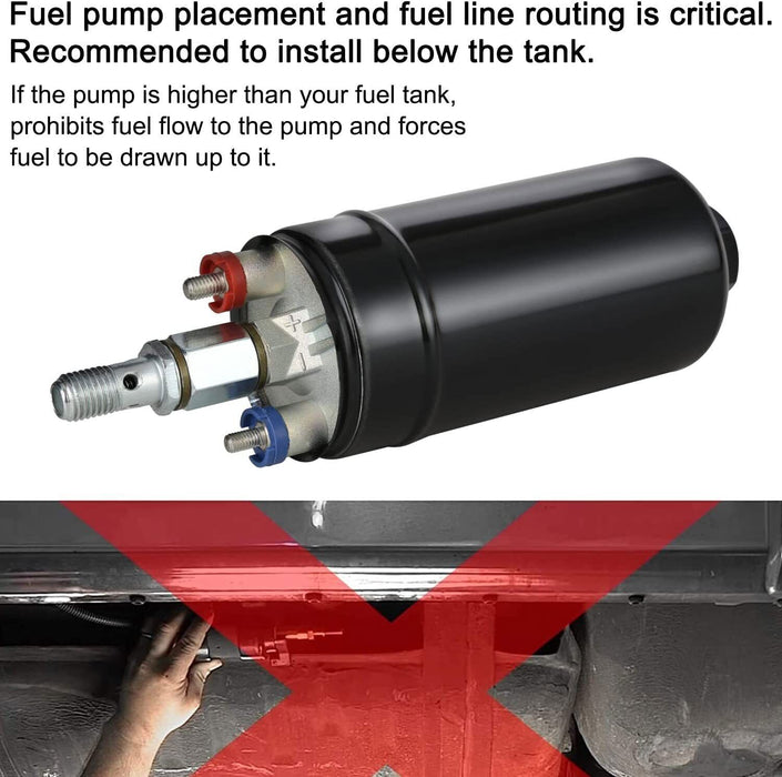 DURAFORCE 300LPH External Inline Fuel Pump 0580254044 Replace With Mount Bracket US STOCK