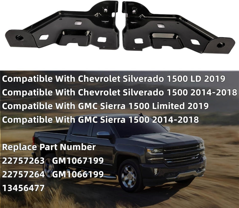 DURAFORCE Front Bumper Bracket For 2014-2018 Chevrolet Silverado 1500/GMC Sierra 1500 2Pcs