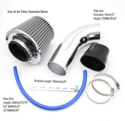 DURAFORCE Car Cold Air Intake Filter Induction Kit 3" Pipe Aluminum Power Flow Hose System