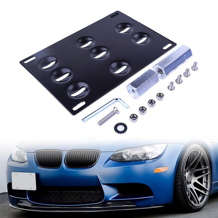 DURAFORCE Universal Front Bumper Tow Hook License Plate Mount Bracket Holder for Most Car