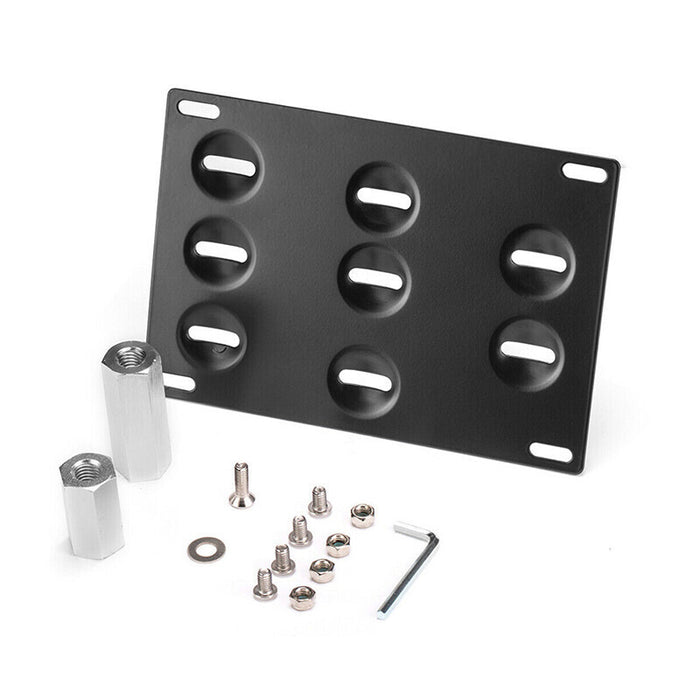 DURAFORCE Universal Front Bumper Tow Hook License Plate Mount Bracket Holder for Most Car