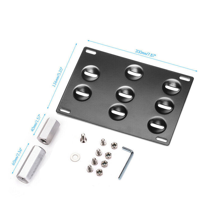 DURAFORCE Universal Front Bumper Tow Hook License Plate Mount Bracket Holder for Most Car