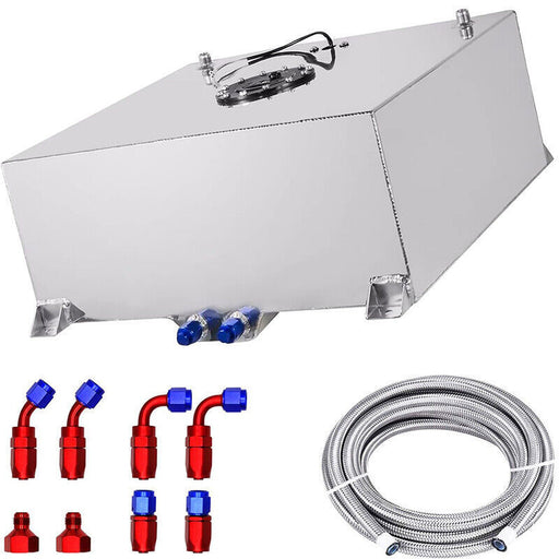 DURAFORCE 20 Gallon Light Weight Fuel Cell Racing Drift Gas Tank + 12ft Fuel Line Kit