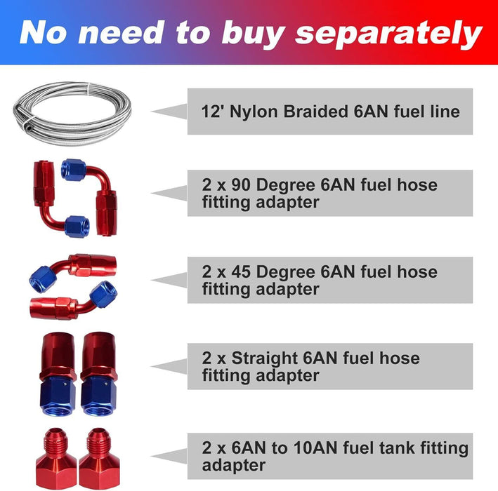 DURAFORCE 20 Gallon Light Weight Fuel Cell Racing Drift Gas Tank + 12ft Fuel Line Kit