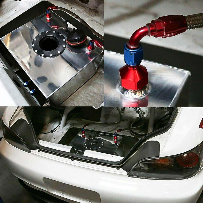 DURAFORCE 20 Gallon Light Weight Fuel Cell Racing Drift Gas Tank + 12ft Fuel Line Kit