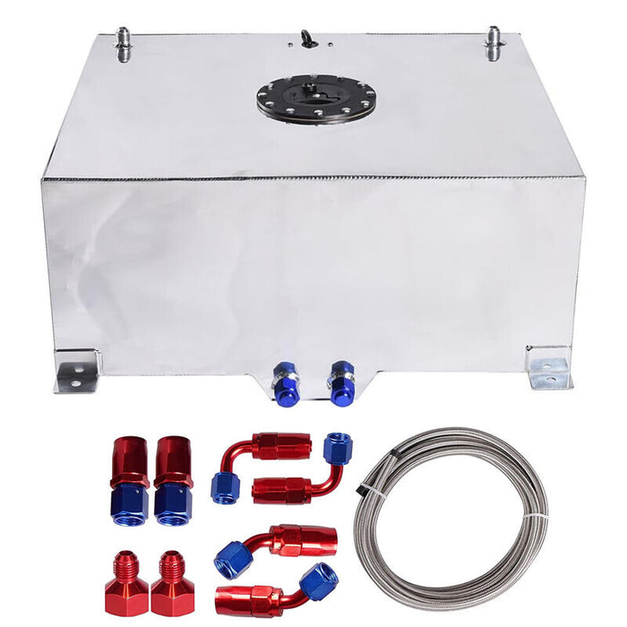 DURAFORCE 20 Gallon Light Weight Fuel Cell Racing Drift Gas Tank + 12ft Fuel Line Kit