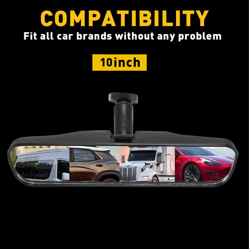 DURAFORCE Universal Car Interior 10" Rearview Rear View Mirror Wide-angle Inside Truck NEW
