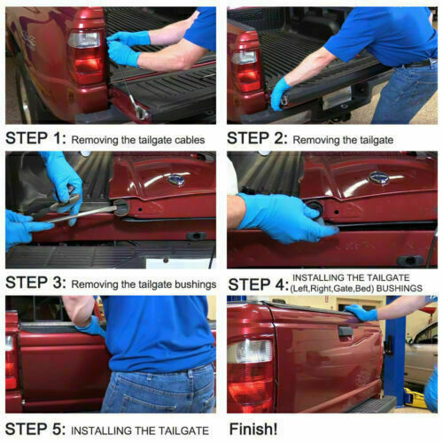 DURAFORCE Tailgate Hinge Pivot Bushing Insert Kit for Dodge Ram Ford f150 f250 f350 Trucks