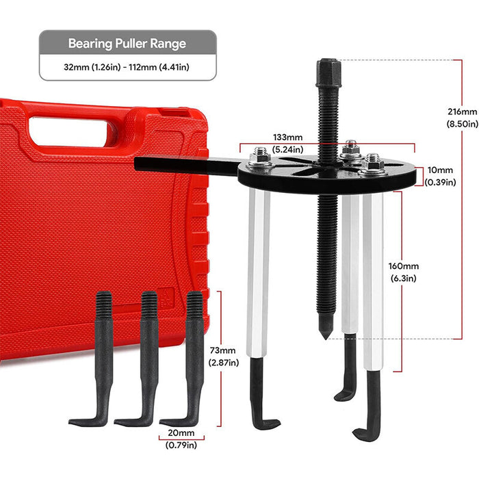 DURAFORCE 21 in 1 Bearing Puller Set Multifunctional Bearing Removal Tool Three-Jaw Puller