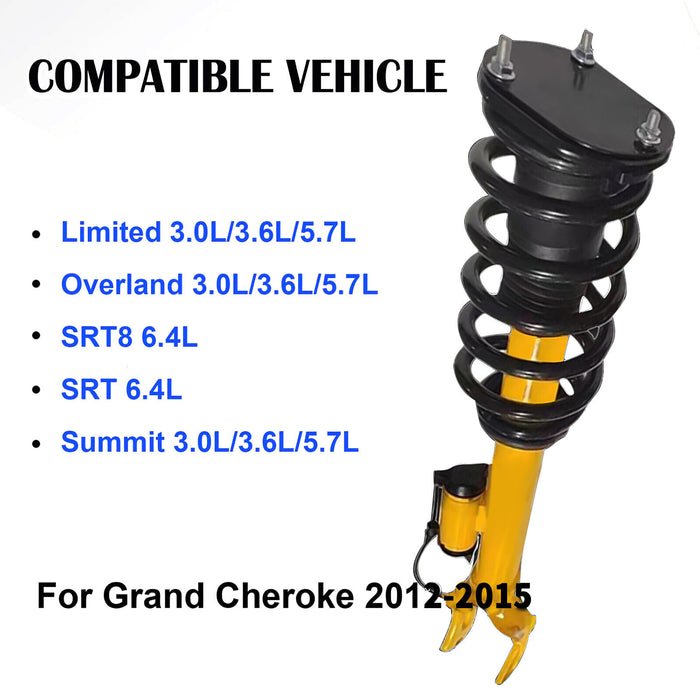 DURAFORCE 2x Front Shock Struts w/Electric For Jeep Grand Cherokee Overland SRT8 2012-2015