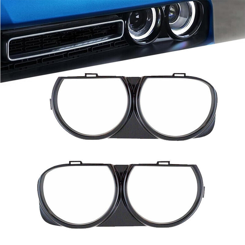 DURAFORCE Headlight Bezel Trim Front Lamp Cover for Dodge Challenger 2015-2020 Left &Right