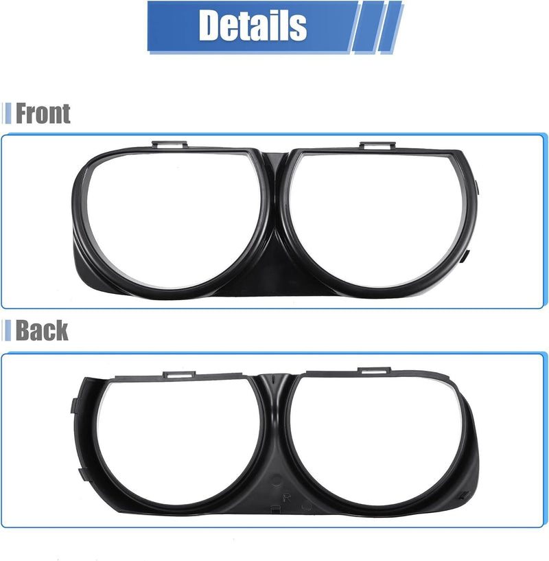 DURAFORCE Headlight Bezel Trim Front Lamp Cover for Dodge Challenger 2015-2020 Left &Right