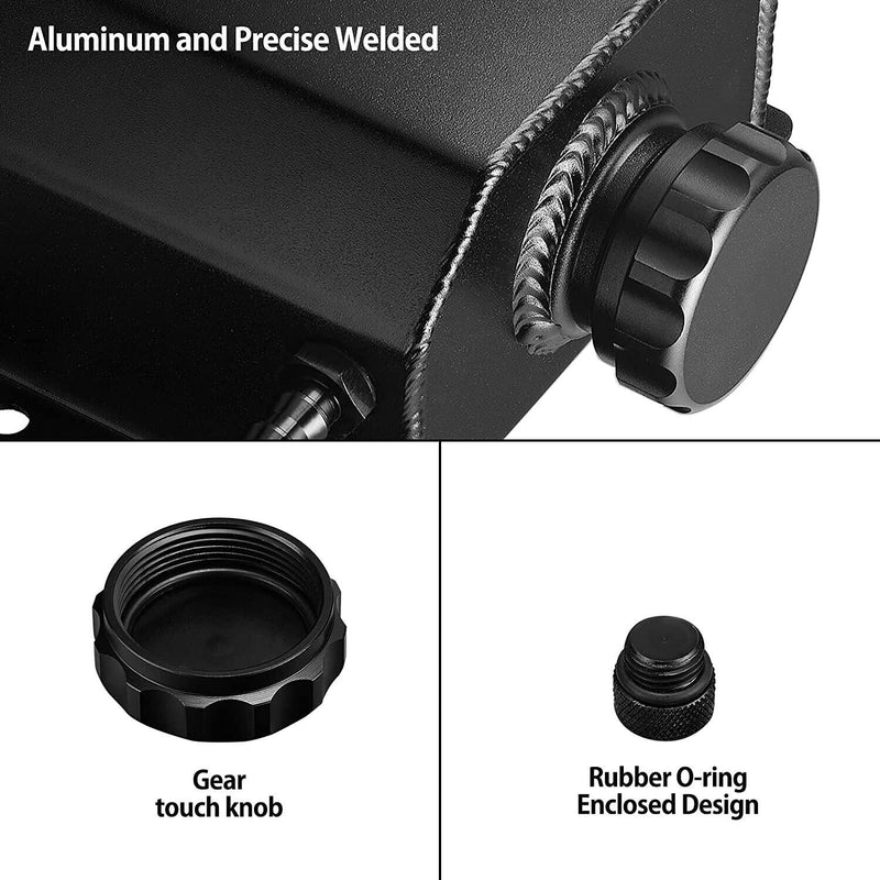 DURAFORCE Universal Aluminum Oil Catch Can Kit Reservoir Tank + 1L Coolant Radiator Tank